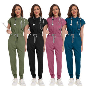Setelan seragam perawatan rumah sakit kustom Jumpsuit pakaian kerja perawat medis wanita satu potong set seragam gosok ukuran <span class=keywords><strong>Plus</strong></span> Jumpsuit - Product Image 2