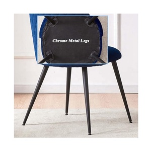 Chaise <span class=keywords><strong>d</strong></span>'invité en métal sans accoudoirs pour salle à manger, cuisine, salon, chambre à coucher, repose-pieds antidérapants, dossier confortable - Product Image 6