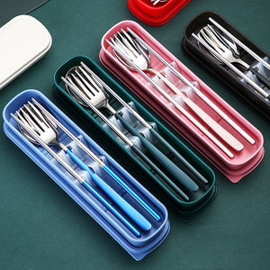 Tableware <strong>Set</strong> <strong>with</strong> <strong>Case</strong> Stainless Steel <strong>Travel</strong> Luxury Camping Pack <strong>with</strong> Box Portable <strong>Cutlery</strong> <strong>Sets</strong> - Product Image 2