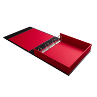 Vente en gros OEM/ODM école bureau luxe rouge porte-documents PU cuir clip boîte classeur