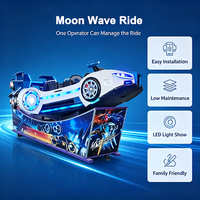 Manège attrayant 'Moon Race Ride' au design de voiture de course dynamique, 'Star Speed Flying Car', pour centres commerciaux, fêtes foraines et parcs d'attractions