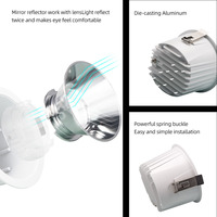 Spot encastré rond 12W Downlight encastré pour plafond Mini projecteur LED réglable à 45 degrés pour projet d'hôtel