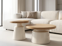 Table basse moderne multifonctionnelle en bois style crème, durable et légère, pour appartement, salon, petit appartement