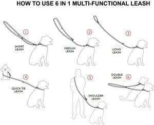 Maglia di cotone guinzaglio del cane, a sei vie Europeo-stile multifunzionale guinzaglio del cane - Product Image 2