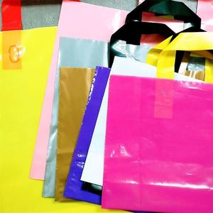 Promotional Logo Printed Packaging Transparent Shopping 2025 PE Plastic <b>Tote</b> <b>Bag</b> for Clothes Manufacturers with Soft Loop Handle - Product Image 5
