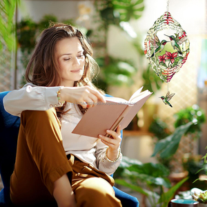 Molinetes de Viento de Acero Inoxidable, Escultura de Pájaro, Decoración de Jardín, Adorno Colgante para Interiores y Exteriores, Regalo de Cumpleaños o Día de la Madre para Abuela - Product Image 2