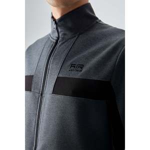 Ensemble de survêtement pour homme gris foncé texturé, coupe standard, brodé - 85248 - Gris foncé/gris foncé - Product Image 4
