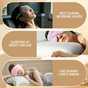 Masque de sommeil confortable en fausse fourrure et satin doux, multicolore, avec sangle élastique, double face, pour <span class=keywords><strong>la</strong></span> plupart des têtes - Product Image 5