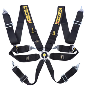 Cinturón de Seguridad para Auto de Carreras, <span class=keywords><strong>6</strong></span> <span class=keywords><strong>Puntos</strong></span>, Hebilla de Liberación Rápida, Arnés de Seguridad de Poliéster para Cuerpo Completo - Product Image 1