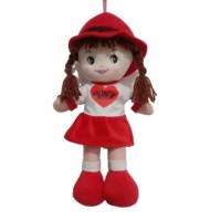 Poupée de chiffon rouge en tissu doux, 35cm, en peluche, à la mode, jupe habillée, poupées pour filles