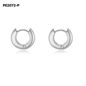 Amy Amy <b>Huggie</b> Earrings Stainless Steel <b>Silver</b> Plated Women's Classic Fashion Jewelry Gift PE2072 - Product Image 1