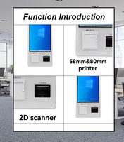 Kiosque à écran tactile sur pied pour commande et paiement de repas, machine de commande automatique personnalisée avec imprimante et scanner