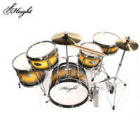 Kit de batterie pour enfants 5 pièces en bois, idéal pour débutants, avec tabouret et cymbales, personnalisable OEM pour l'éducation - Fournisseur direct usine