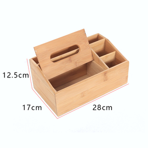 Boîte de rangement de bureau en bois de <span class=keywords><strong>bambou</strong></span> multi-usages stylo de maquillage téléphone portable Boîte de rangement en <span class=keywords><strong>bambou</strong></span> pour mouchoirs - Product Image 6