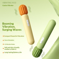 Vibrateur Cactus pour femmes, 12 fréquences, vibrations puissantes, faible bruit, longue endurance, massage stimulant