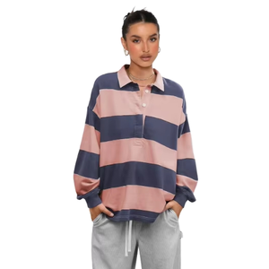 Polo de golf pour femme à séchage rapide, coupe ajustée, respirant, style vintage, impression de logo personnalisé, manches longues, 100 % coton, vente en gros - Product Image 2