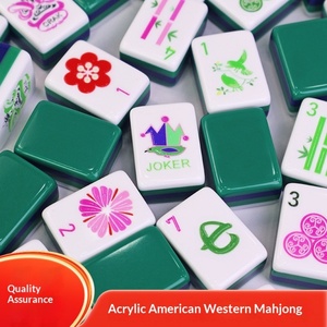 Juego de Mahjong Americano de Lujo, Duradero y Portátil, con Fichas de Acrílico Verde, para Regalo y Uso en el Hogar - Product Image 6