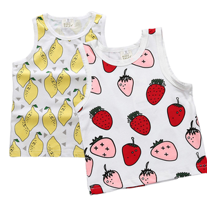 Cuentos para niños 2025 verano chaleco para niños camiseta sin mangas versátil fruta INS diseño estilo Casual 100% <span class=keywords><strong>ropa</strong></span> de algodón para bebé - Product Image 6