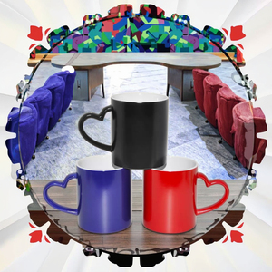 Vente en gros de tasses à café magiques changeant de couleur sensibles à la chaleur de 11 oz avec poignée en forme de cœur, <span class=keywords><strong>tasse</strong></span> en céramique vierge pour sublimation, personnalisable avec <span class=keywords><strong>photo</strong></span> - Product Image 3
