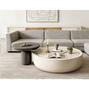 Table basse extensible moderne et simple, plateau en métal brillant, style crème, petite table minimaliste pour la maison - Product Image 1