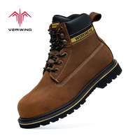 Chaussures de sécurité de haute qualité pour hommes, anti-écrasement et anti-perforation, en cuir, avec embout en acier, pour le travail industriel