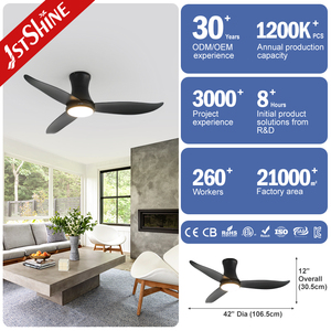 1stshine LED quạt trần nhà thông minh 42 inch tuôn ra gắn kết 6 tốc độ DC Đen thông minh quạt trần ánh sáng - Product Image 3