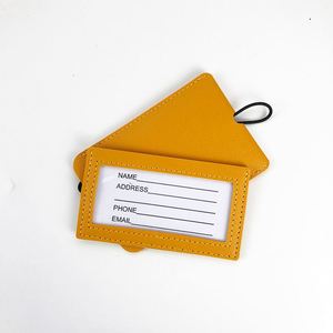 Cheap Solid Color Travel Card Holder Luggage <b>Name</b> Brand Waterproof Anti-Theft PU Luggage <b>Tag</b> - Product Image 4
