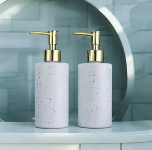 Botella <span class=keywords><strong>de</strong></span> Vidrio <span class=keywords><strong>de</strong></span> Lujo Popular en Blanco y Negro <span class=keywords><strong>de</strong></span> 350 ml para Gel <span class=keywords><strong>de</strong></span> <span class=keywords><strong>Ducha</strong></span>, Acondicionador para el Cabello, Champú, Desinfectante <span class=keywords><strong>de</strong></span> Manos con Bomba Dosificadora Dorada o Plateada - Product Image 3