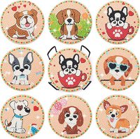 Sous-verres personnalisés en peinture diamant ODM/OEM antidérapants en acrylique, tapis de tasse, dessous de plat, broderie mosaïque diamant DIY