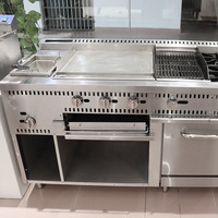 Cuisinière à gaz commerciale de 72 pouces avec 4 brûleurs, plaque chauffante, salamandre, gril et friteuse |   Équipement de cuisine de restaurant robuste