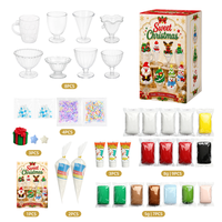 Kit de Arcilla Seca al Aire para Manualidades Navideñas DIY, 80+ Piezas, Set de Manualidades Festivas con Pegamento en Crema, No Tóxico, Caja de Regalo, Venta al por Mayor, OEM, ODM, Fábrica