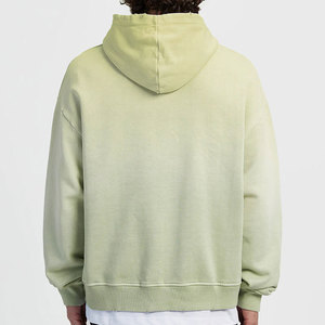 Giacca <span class=keywords><strong>con</strong></span> cappuccio da uomo <span class=keywords><strong>verde</strong></span> chiaro <span class=keywords><strong>con</strong></span> Zip <span class=keywords><strong>con</strong></span> ampie tasche anteriori, orlo e polsini a coste, Pullover Casual Streetwear - Product Image 5