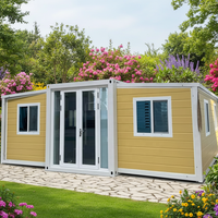 Maison conteneur préfabriquée de luxe à 2 chambres, légère en acier, portable et extensible, pour bureau ou maison forestière
