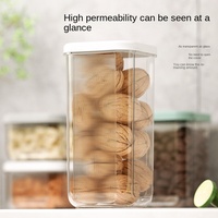 Pot de stockage en plastique transparent moderne en forme de rectangle techniques d'injection pour l'organisation des repas de céréales de cuisine matériau PP