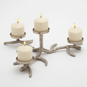 Candelabro de Metal Grabado a Mano de la Mejor Calidad, para Decoración de Bodas o del Hogar, Portavelas Votivo - Product Image 1