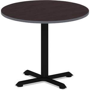 Plateau de table rond réversible en stratifié expresso/noyer Alera, diamètre 35,5 po, pour tables à manger - Product Image 1