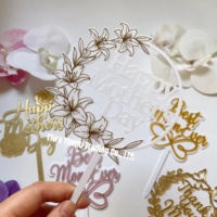 Décoration de gâteau pour la fête des mères sur le thème des fleurs, vente en gros, « Meilleure Mère »