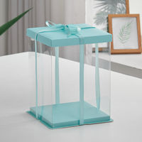 Vente en gros de grandes boîtes à gâteaux transparentes et recyclables en PVC et PET personnalisables avec taille disponible et options de logo pour l'emballage de gâteaux