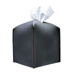 Leather Tissue Box Holder Square with Bottom Belt Leather Tissue Box Cover Decorative for Bathroom