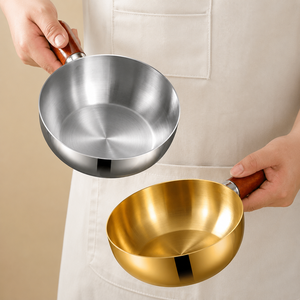 Single Handle Walnut Bowl Household Metal Snack Egg Noodle Salad Milk <b>Pot</b> <b>for</b> Mixing <b>Pot</b> - Product Image 1