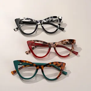 Fashion Wesee Black Blue Tortoise Green Red Cat Eye Acetate Eyeglasses Frames Acetate Frame Wholesale Optical Glasses