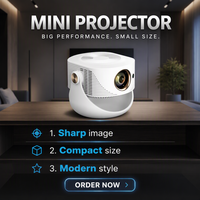 Projecteur intelligent à mise au point manuelle, correction automatique de la distorsion trapézoïdale verticale, courte focale, compatible 3D intégré, vidéo home cinéma 120 pouces