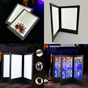 Không có moq KTV câu lạc bộ đêm Nhà hàng có thể sạc lại đơn đôi Ba A4 A5 LED <span class=keywords><strong>menu</strong></span> cuốn sách - Product Image 2