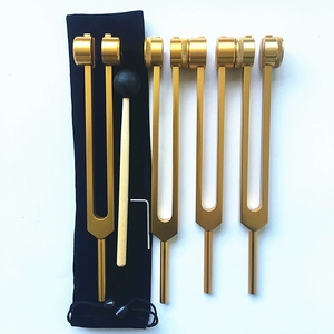 Ensemble de diapasons lestés plaqués or pour la thérapie vibratoire des chakras, la méditation et la relaxation corporelle - Product Image 4
