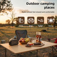 Table de camping pliable portable en bambou, table d'extérieur avec hauteur réglable, table de cuisine légère pour pique-nique, camping-car et voyages