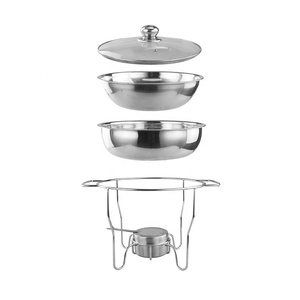 Plato de <span class=keywords><strong>chafing</strong></span> indio rectangular, de acero inoxidable, con quemador de combustible - Product Image 4