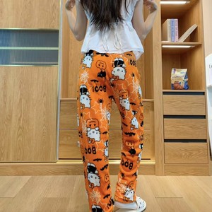 Pigiama in Flanella OEM con Motivi Cartoon, Abbigliamento da Casa Invernale per <span class=keywords><strong>Donna</strong></span>, Pantaloni Invernali in Velluto Spesso e Caldo - Product Image 4
