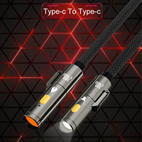 Kabel Pengisi Daya Cepat 240w 4-in-1 dari Supplier OEM, Kabel Data Tipe-C ke Tipe-C dengan Fungsi Senter, Dapat Menyalakan Rokok