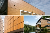 Revêtement mural extérieur en bois de grand format de qualité supérieure, haute stabilité, pour l'architecture moderne