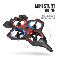 Mini drone RC acrobatique 2,4 GHz, rotation à 360 degrés, maintien d'altitude, lumière LED, vitesses rapide/lente, jouet pour enfants, quadricoptère